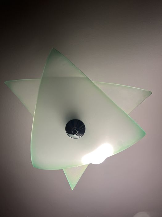 Candelabru sticla verde