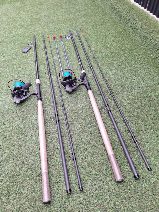 Set 2 lansete Pro Fl Power 3.9m 180 grame + 2 mulinete Noble 6500 9+1