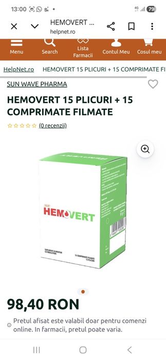 Hemovert plicuri+ comprimate
