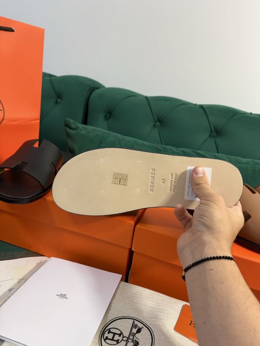 Papuci Hermes piele naturala 100% Full Box colectie noua