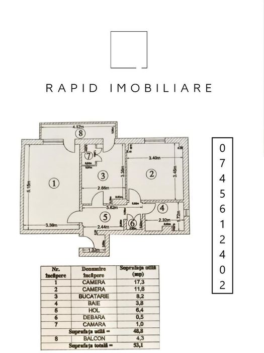 De Vanzare - Ap. 2 Camere - Mazepa 2/Piata Ancora/Faleza Dunarii
