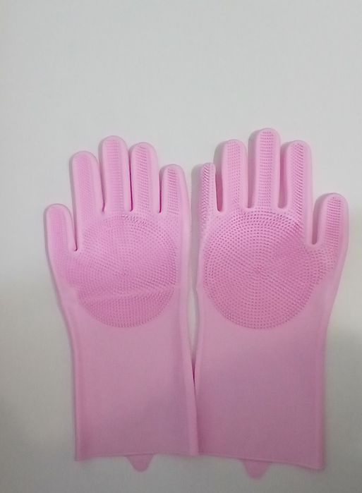 Силиконовые перчатки с ворсинками