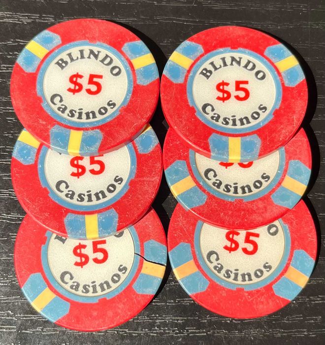 Lot 6 Jetoane Cazinou Vechi - Casino Blindo București (Anii '90) - RARE
