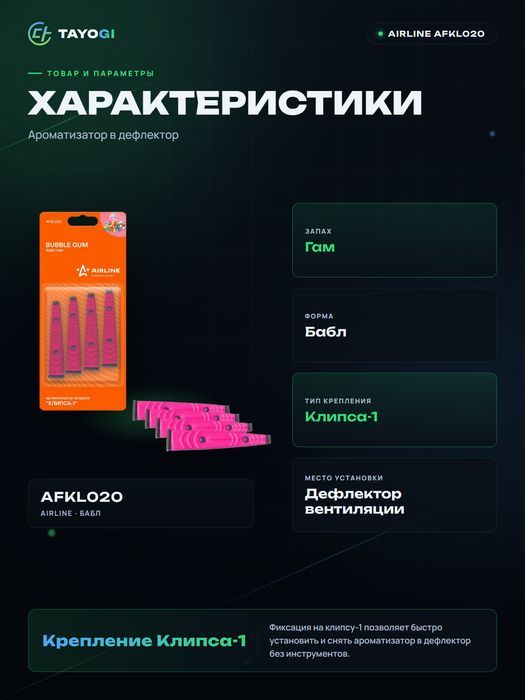 Ароматизатор в дефлектор Airline Bubble Gum
