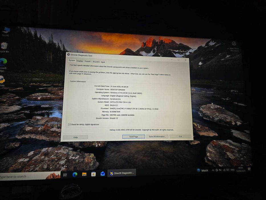 Laptop Toshiba Satelittle Pro Dynabook C50-H intel core i7 gen 10