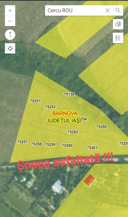 Persoană fizică, vând teren intravilan Bârnova jud. Iași, sat Cercu