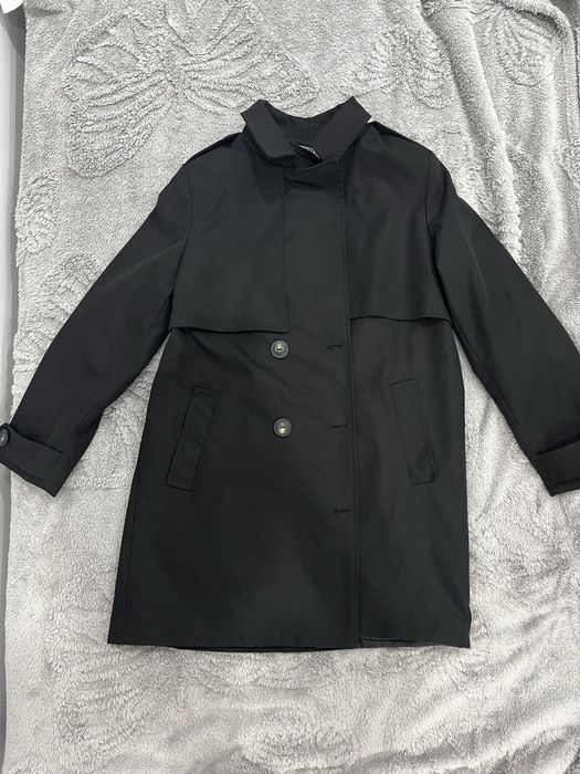 Тренч короткий темно синий