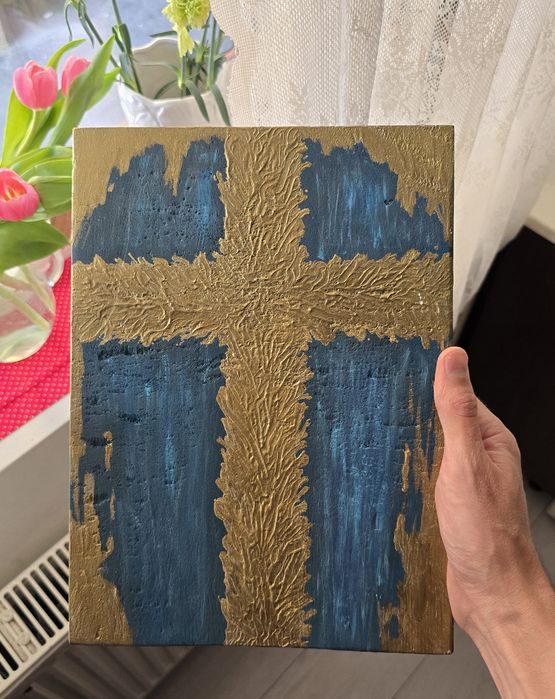 Pictură pe lemn de gorun - Cruce