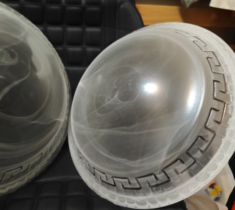 Set 2 plafoniere mari – 40 cm | Sticlă marmorată, model grecesc