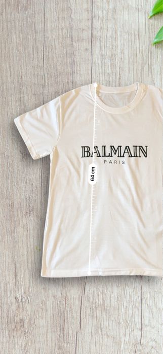 Tricou Balmain unisex alb premium | Marimea S | Nou