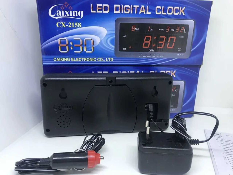 LED електронен часовник Caixing CX-2158, Термометър, Аларма