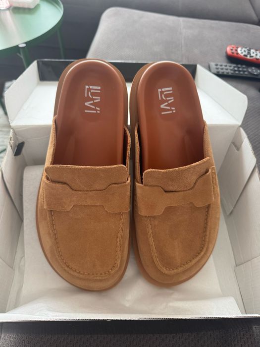 Замшевый сабо-мюли