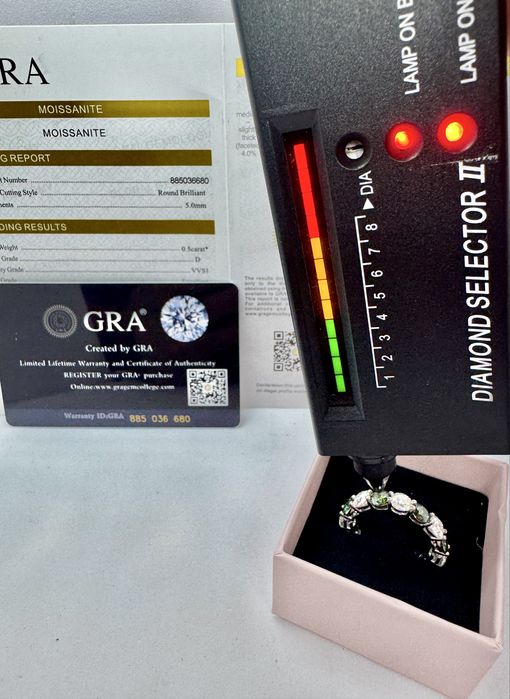 Сребърен пръстен с мойсанит (Диамант) 7.5 карата