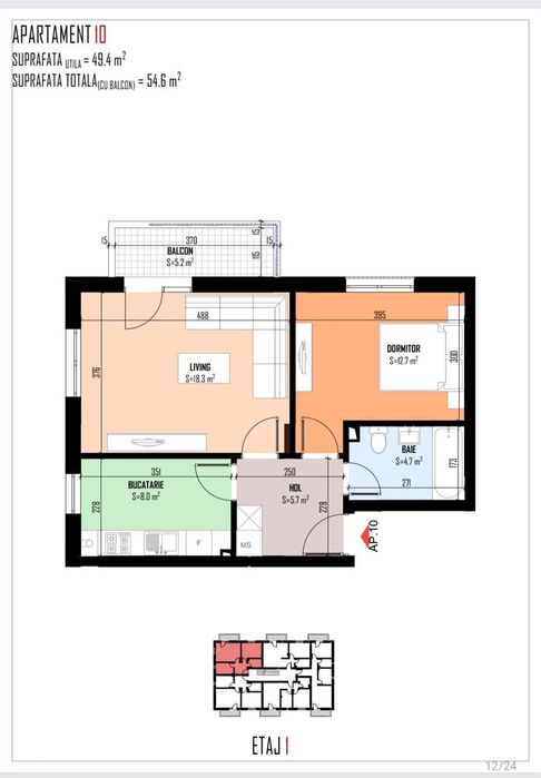 Ap. 2 camere-Etaj 1-55 mp-Incalzire pardoseala-Bragadiru Independentei