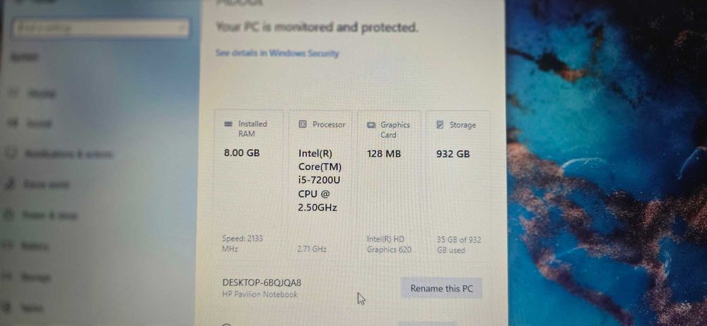 Лаптоп HP Pavilion 15' Intel core i5 7th gen