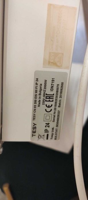 Конвектор за стена TESY CN03200 EIS, 2000 W, WI FI IP24