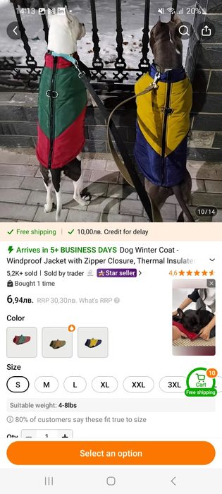 дрешки за кученце яке и дъждобран