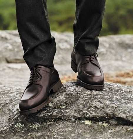 Pantofi derby 45 45.5 lucrati manual D. H. Pollak split toe piele nat