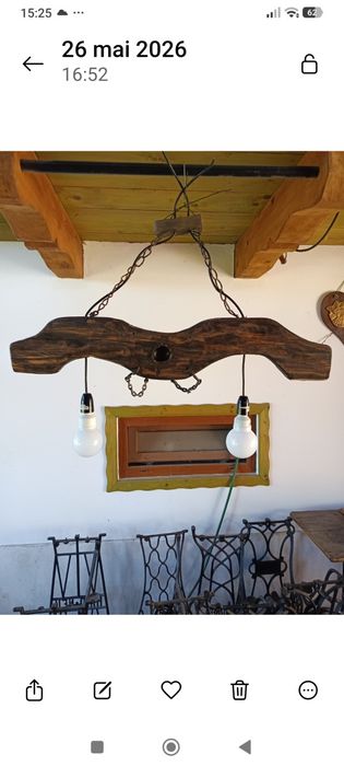 Lampa , lustra rustica  din jug vite