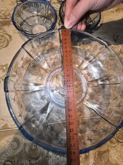 Стъклен сервиз от гравирано стъкло (Нов)