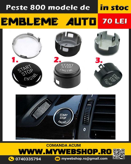 Buton start stop BMW E60,E90,F10,F11,F20,F25, F30,F31,F32, X1,X3,X5,X6