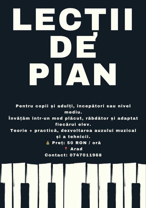 Ofer lecții de pian