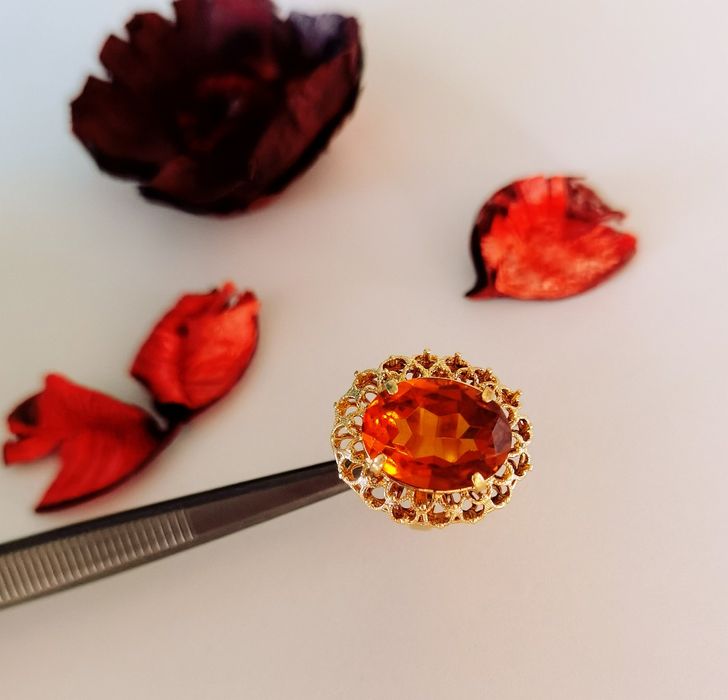 Inel din aur de 18K și citrin natural