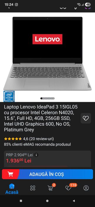Laptop Lenovo IdeaPad 3 SSD