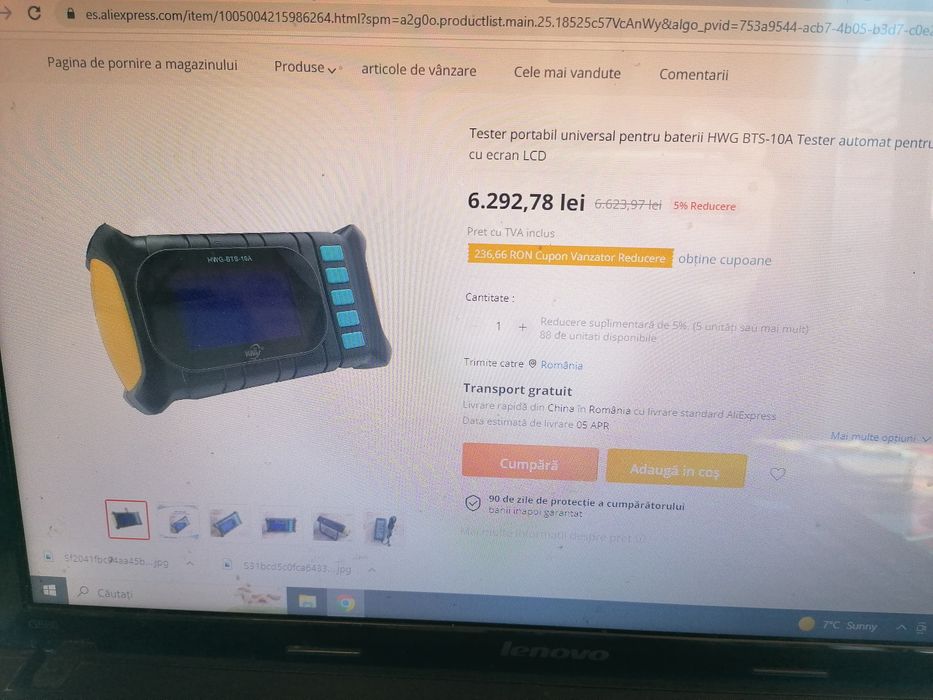 Tester portabil universal pentru baterii HWG BTS-10A