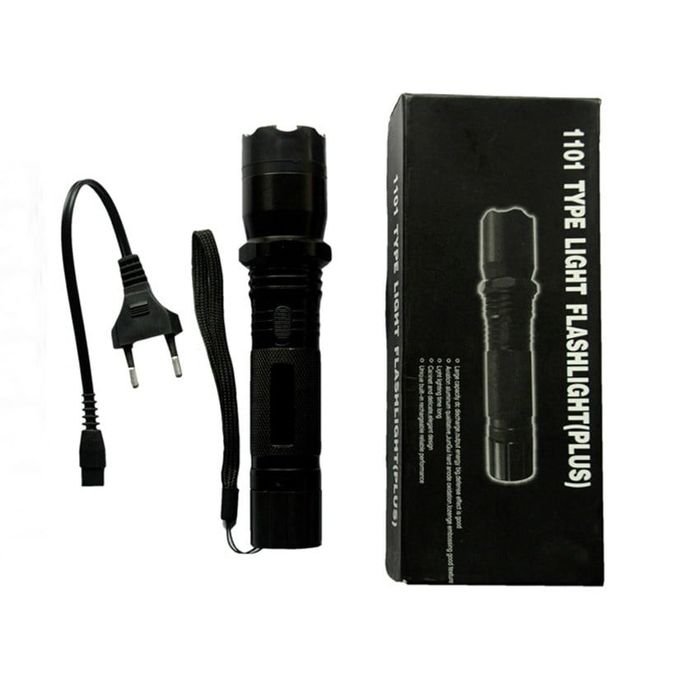 Electrosoc Lanterna tip Police, Aluminiu, 1000KV, LED, negru