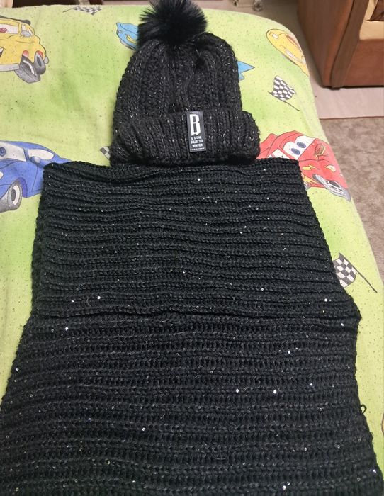 Set caciula si fular pentru femei, Edibazar, acrilic,