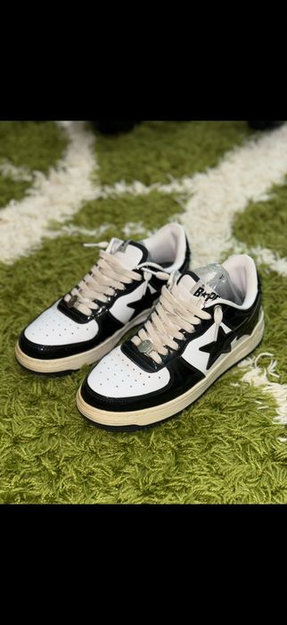 adidasi Bapesta BAPE Alb cu Negru NR 41