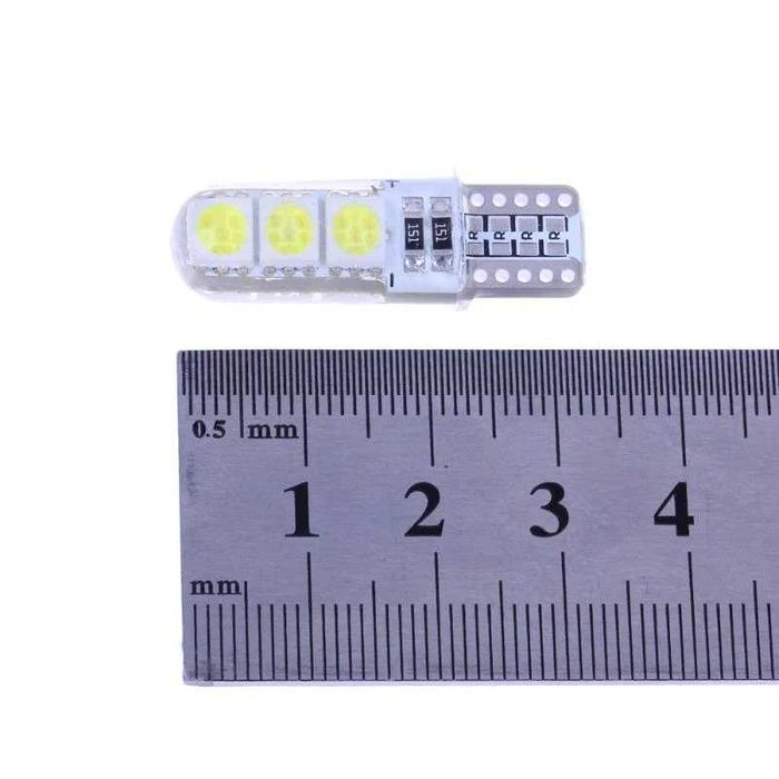 Set 2 Becuri LED T10 w5w Pozitii, Plafoniera, Lumina Alba