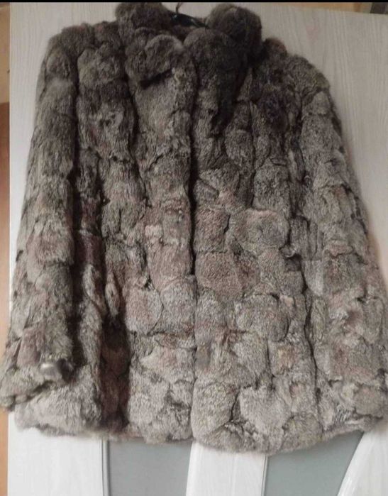 Кожено палто от естествен косъм