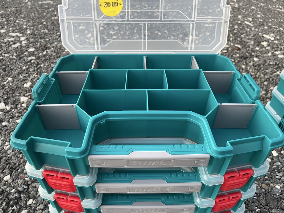 Set 5 cutii organizare suruburi, scule sau accesorii pescuit Total