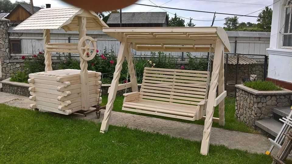 Fantana gradina din  lemn