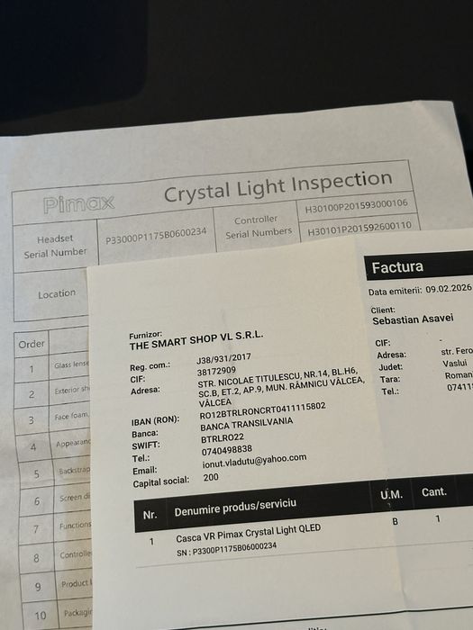 Ochelari VR Pimax Crystal Light Qled