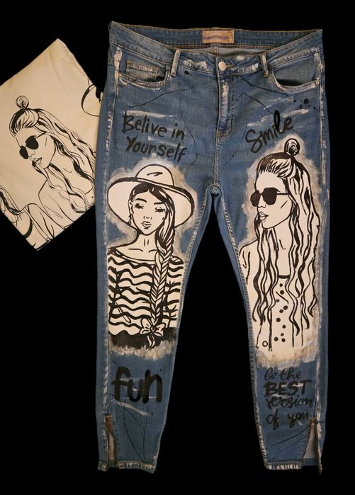 Уникални рисувани дънки