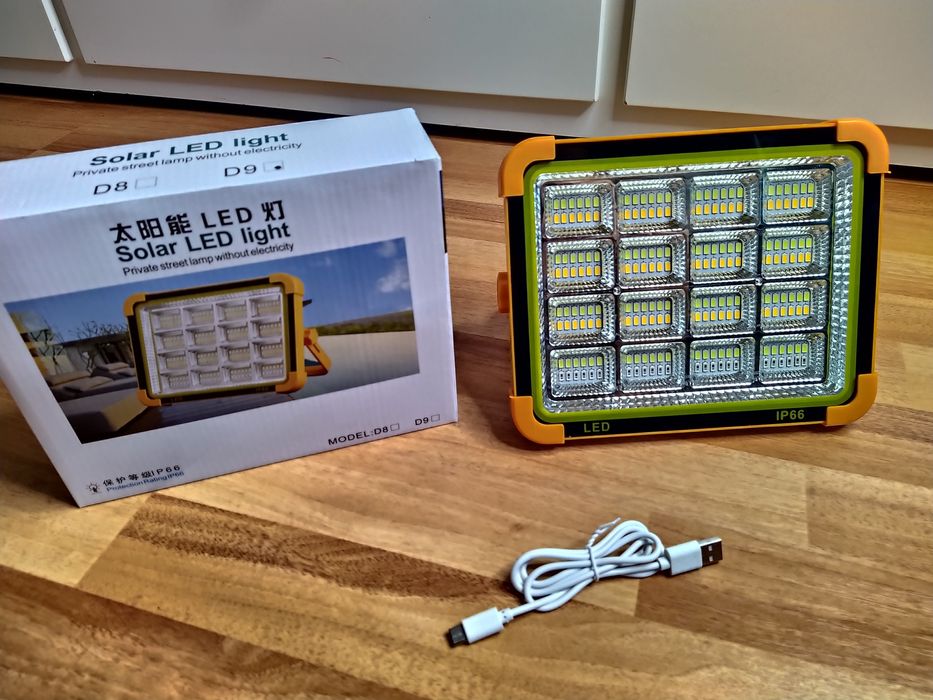 Lampă solară de lucru cu LED-uri de 500W, 4 culori, CAMPING, PESCUIT