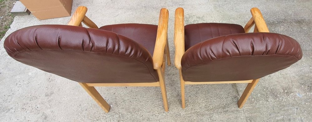 Scaune piele cu cadru din lemn masiv