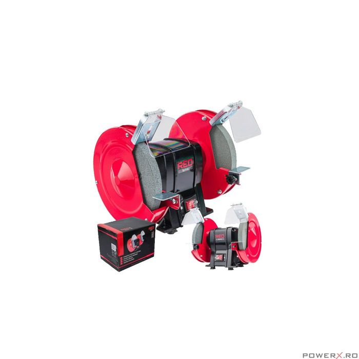 Polizor de banc cu 2 pietre, 200 mm, 1700W, 2950 rpm, Red Technic