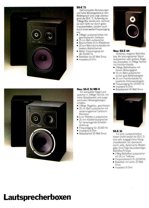 Sony SS-E71 speakers