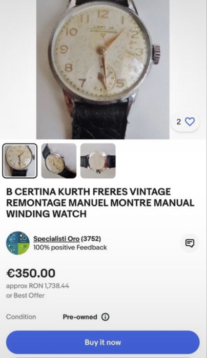 Certina jumbo model unic în această condiție