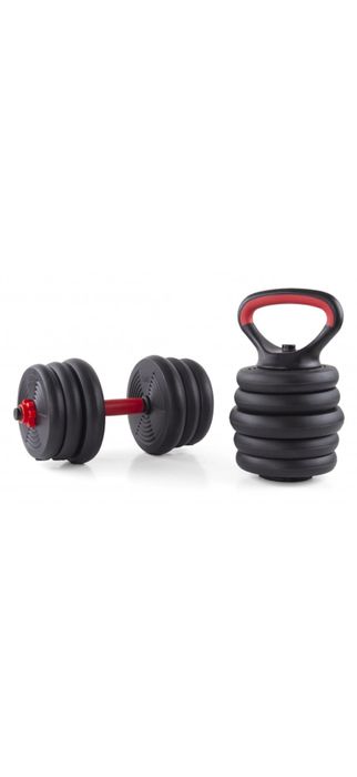 Set Gantera reglabila kettlebell FitTronic 6 in 1 de 40 kg, cu o multitudine de combinatii posibile