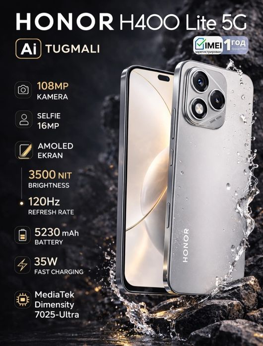 Honor 400 lite kafolati bo'lib