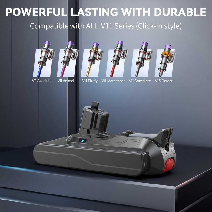 Батерия 8000mAh за Dyson V11 V15 Click-In Morpilot 25.2V с два филтъра [Нова запечатана]