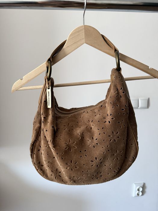 Чанта Mango от естествен велур