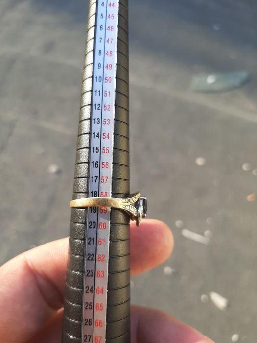 Inel aur 18kt safir diamant diamante mărimea 58