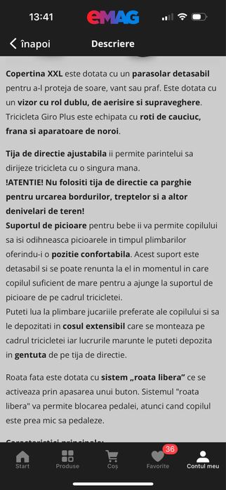 Tricicleta pentru copii Coccolle Giro Plus