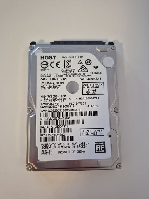 Hard nou 1TB 2.5inch cu doar 3 zile functionare 100% garantie